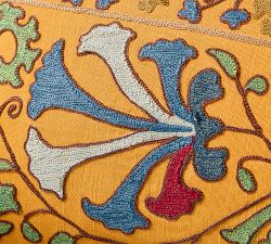 Lucille Suzani Embroidered Lumbar Pillow