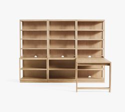 Pacific Peninsula Desk with 102&quot; Bookcase Suite