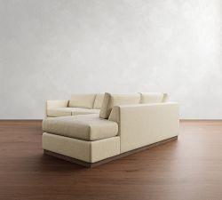 Carmel Slim Arm Wood Base Return Bumper Sectional (112&quot;&ndash;124&quot;)