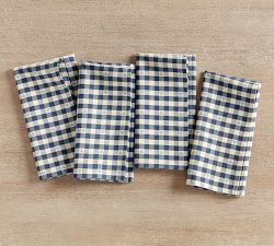 Heart Gingham Organic Cotton Napkins - Set of 4