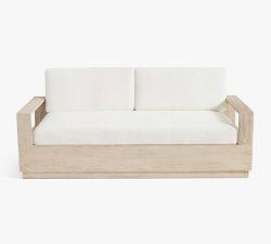 Indio Eucalyptus Modern Platform Outdoor Sofa (77")