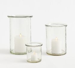 Arden Hammered Glass Hurricane Candle Holder