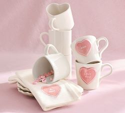 Conversation Hearts Organic Cotton Napkins - Mixed Set of 4