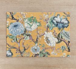 Dahlia Floral Reversible Cotton/Linen Placemats - Set of 4