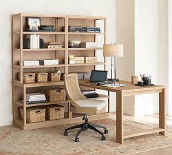 Pacific Peninsula Desk with 68&quot; Bookcase Suite