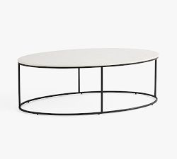 Delaney Oval Marble Coffee Table (50")