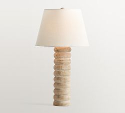 Delilah Stacked Wood Table Lamp (30&quot;)