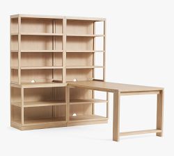 Pacific Peninsula Desk with 68&quot; Bookcase Suite