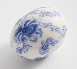 Toile Printed Eggs - Set of 5