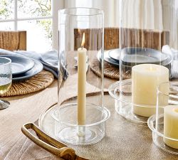 Malibu Glass Hurricane Candle Holder