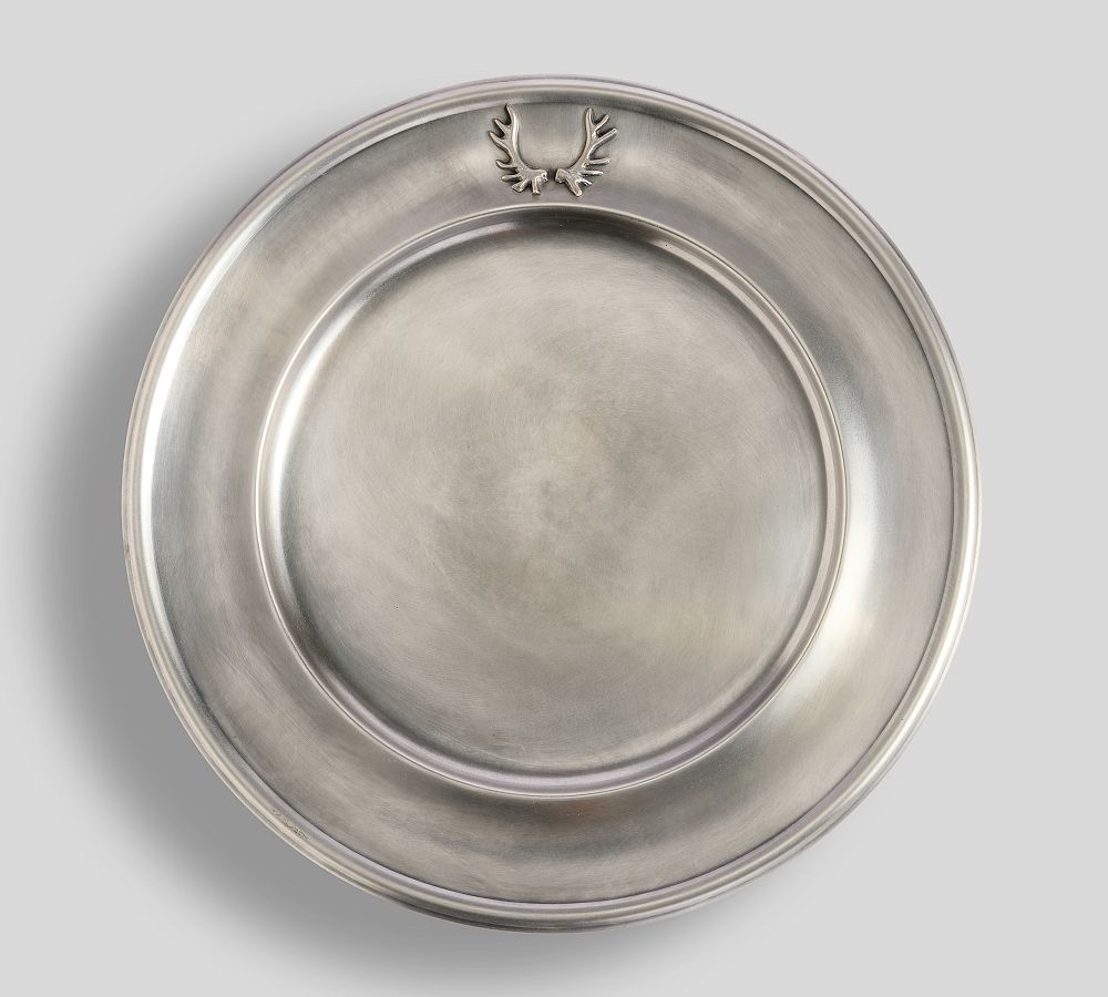 Stag Icon Charger Plates - Set of 4 - Set of 4 - Silver