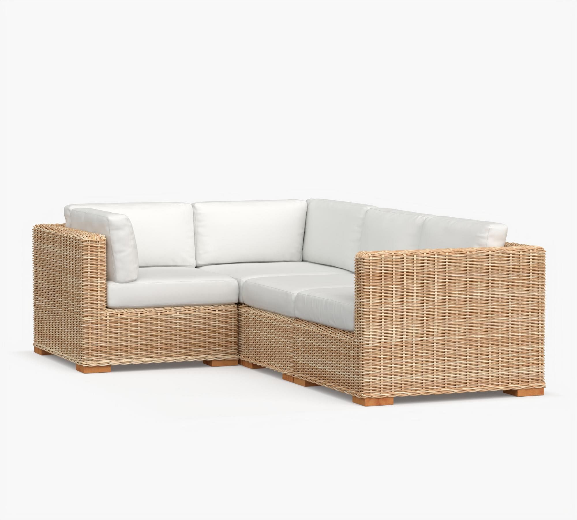 Pottery Barn Huntington Wicker Square Arm Outdoor Sectional - Thumbnail 2