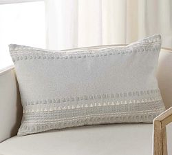 Breah Embroidered Cotton Lumbar Pillow