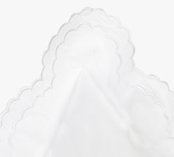 Maci Double Scalloped Percale Embroidered Duvet Cover Set