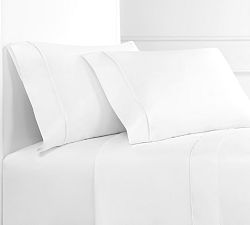 Lena Percale Embroidered Single Stripe Sheet Set