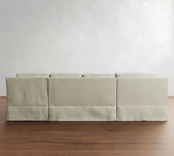 York Slope Arm Slipcovered 4-Piece Chaise Sectional (115")