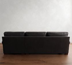 Townsend Roll Arm Leather Chaise Sectional (110&quot;)