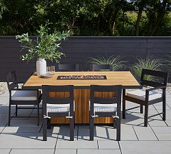 Elodie Rectangular Fire Pit Dining Table with Lid Cover (73")