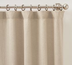 Custom Belgian Flax Linen Blackout Curtain - Dark Flax