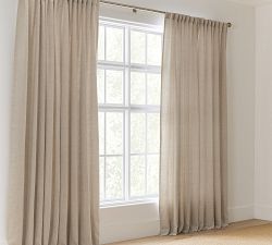 Custom Belgian Flax Linen Blackout Curtain - Dark Flax