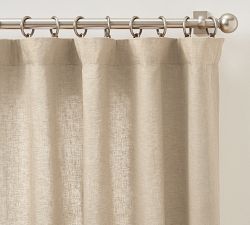 Custom Belgian Flax Linen Curtain - Dark Flax