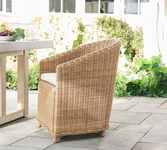 Huntington Wicker Slope-Arm Outdoor Dining Chair