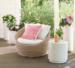Huntington Wicker Swivel Papasan Outdoor Lounge Chair