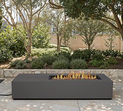Burrows Asymmetrical Rectangle Steel Propane or Natural Gas Fire Pit Table (75&quot;)