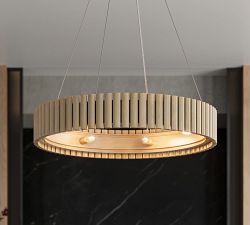 Rosalia Round Bamboo Chandelier (31")