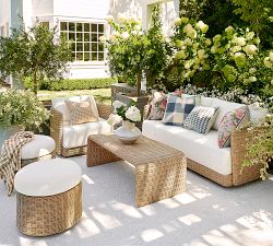 Huntington Wicker Curved Outdoor Sofa (73")