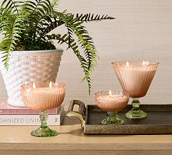 Fluted Flower Candle - Peony Blush 