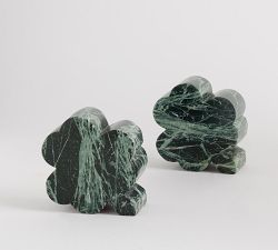 Marble Shamrock Bookends - Set of 2
