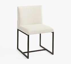 Open Box: Millie Upholstered Desk Chair - Performance Boucle Oatmeal, Bronze Base