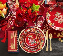Lunar New Year Stoneware Salad Plates - Set of 4