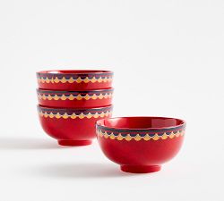 Lunar New Year Stoneware Rice Bowls - Set of 4