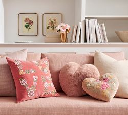 Embroidered Heart Shaped Pillow