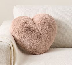 Faux Fur Heart Shaped Pillow