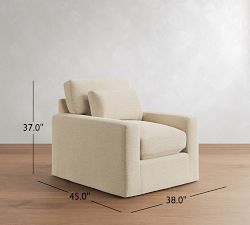 PB Comfort Modern Deep Square Arm Slipcovered Chair