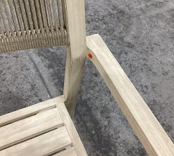 Open Box: Indio Coastal Mahogany Rope Stackable Outdoor Dining Armchair, Individual - Weathered Gray &amp; Oat Rope