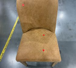 Open Box: Layton Leather Dining Chair - Keystone Sandstone, Seadrift Legs