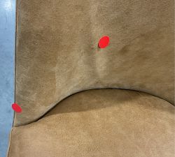 Open Box: Layton Leather Dining Chair - Keystone Sandstone, Seadrift Legs