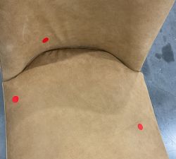 Open Box: Layton Leather Dining Chair - Keystone Sandstone, Seadrift Legs