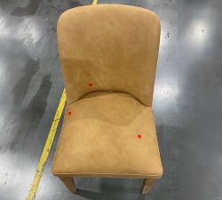 Open Box: Layton Leather Dining Chair - Keystone Sandstone, Seadrift Legs