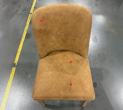 Open Box: Layton Leather Dining Chair - Keystone Sandstone, Seadrift Legs