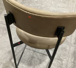 Open Box: Maison Leather Counter Stool (24&quot;) - Legacy Taupe, Antique Bronze Legs