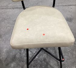 Open Box: Maison Leather Low Back Swivel Counter Stool (24&quot;) - Statesville Pebble, Bronze Legs