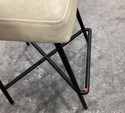 Open Box: Maison Leather Low Back Swivel Counter Stool (24&quot;) - Statesville Pebble, Bronze Legs