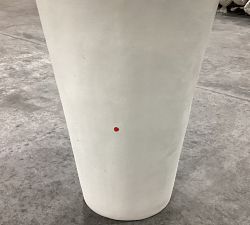 Open Box: Mission Round Handmade Outdoor Planter, Large, 18.5&quot;D x 26&quot;H - White