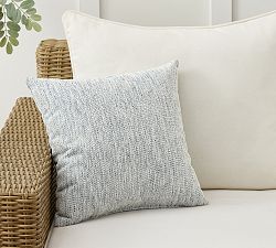 Open Box: Performance Boucle Outdoor Pillow, 18&quot; Square - Lake