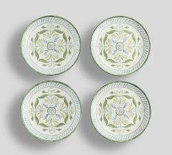 Chambray Tile Stoneware Appetizer Plates - Set of 4